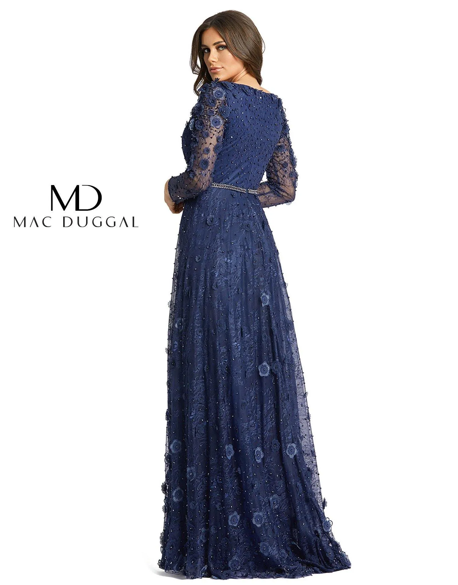 Mac Duggal 67503 Long Sleeve Formal Lace Dress