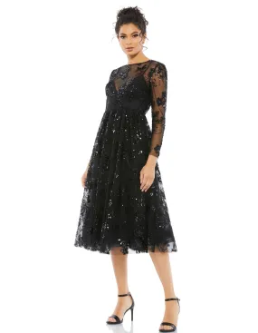 Mac Duggal 67951 Long Sleeve Floral Cocktail Dress