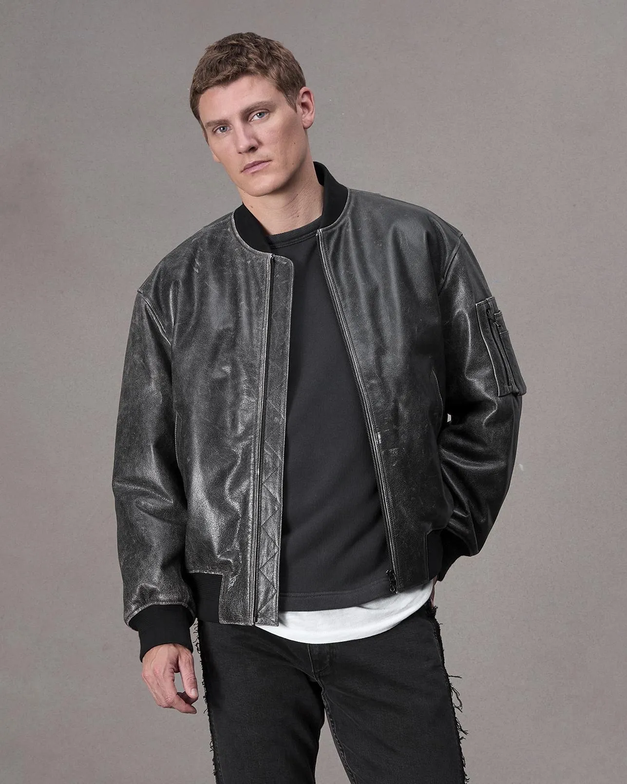 Manston Leather Bomber