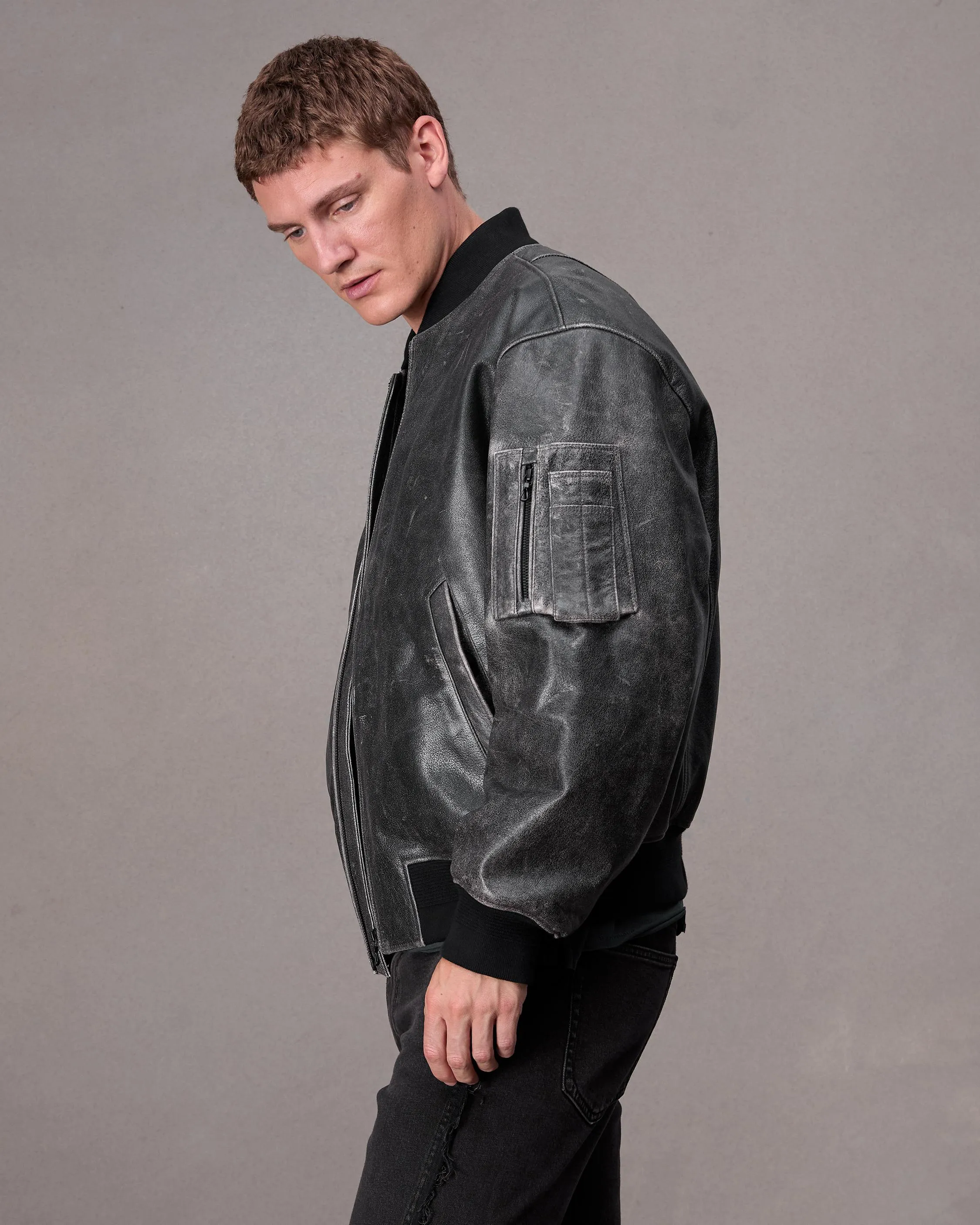 Manston Leather Bomber