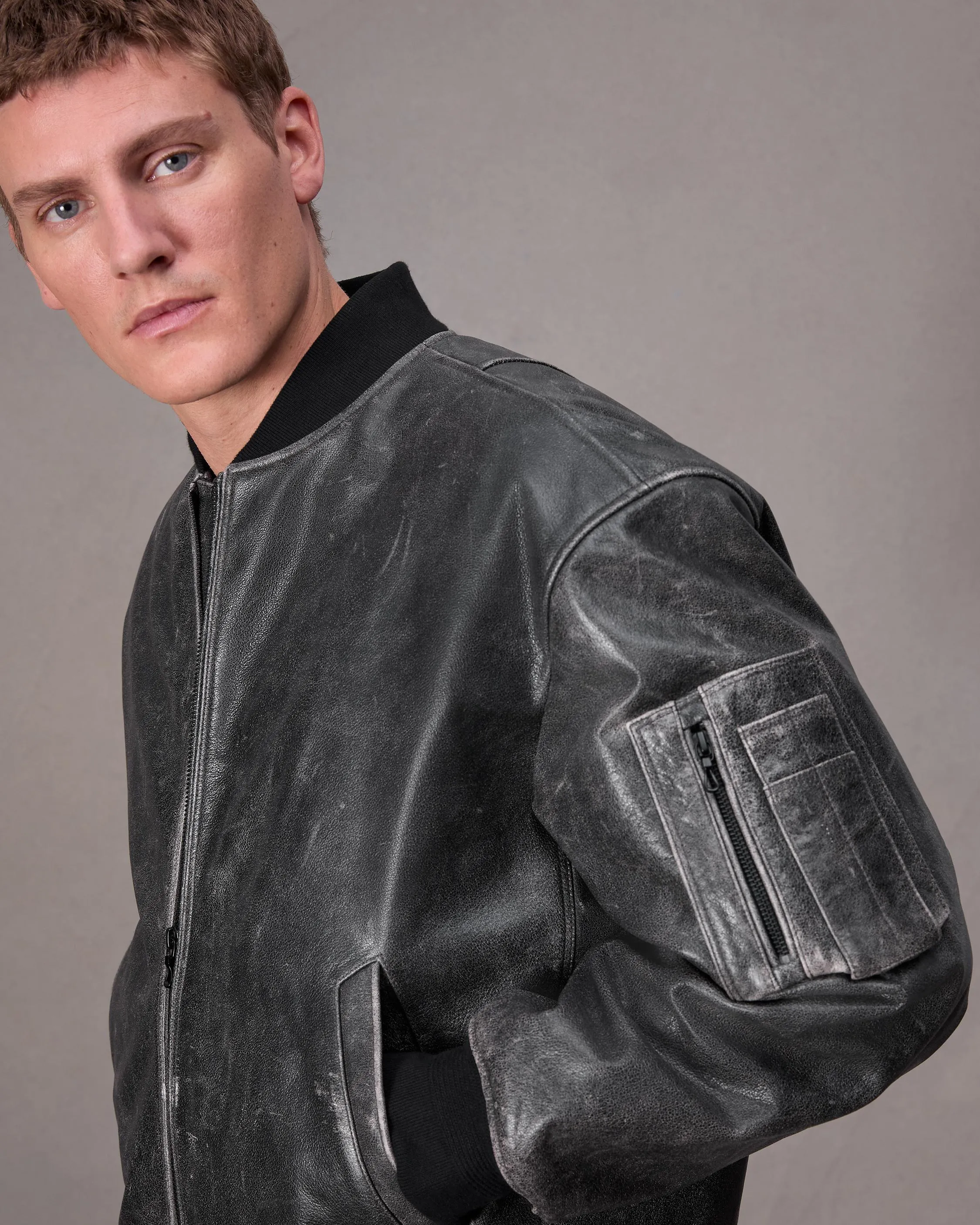 Manston Leather Bomber