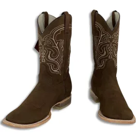 MATTE BROWN | MEN SQUARE TOE WESTERN BOOTS