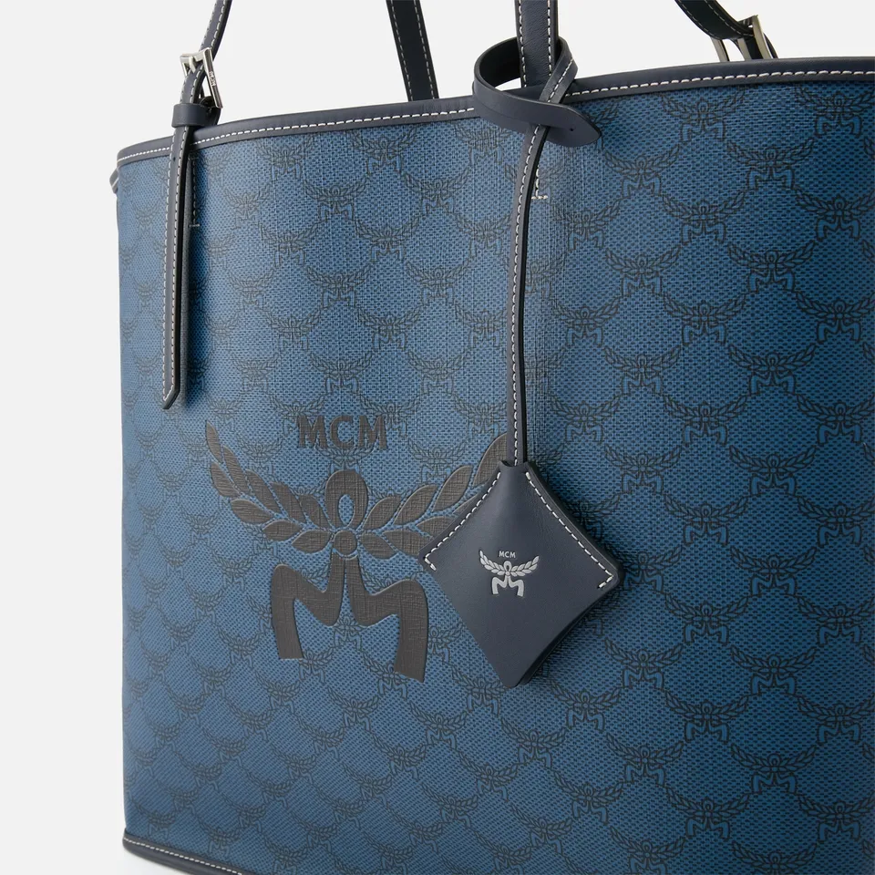 MCM Himmel Canvas-Coated Leather Medium Shopper Bag