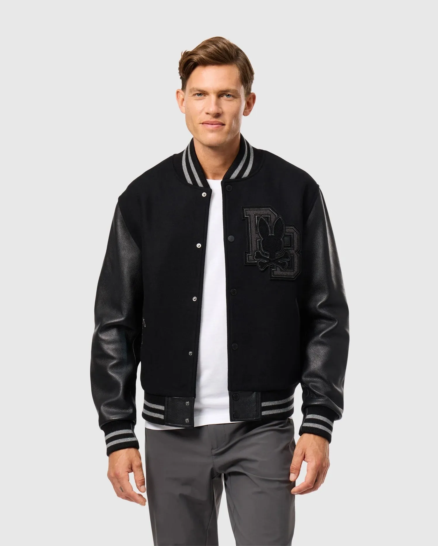 MENS BRAYDEN WOOL LEATHER VARSITY BOMBER - B6J876D200