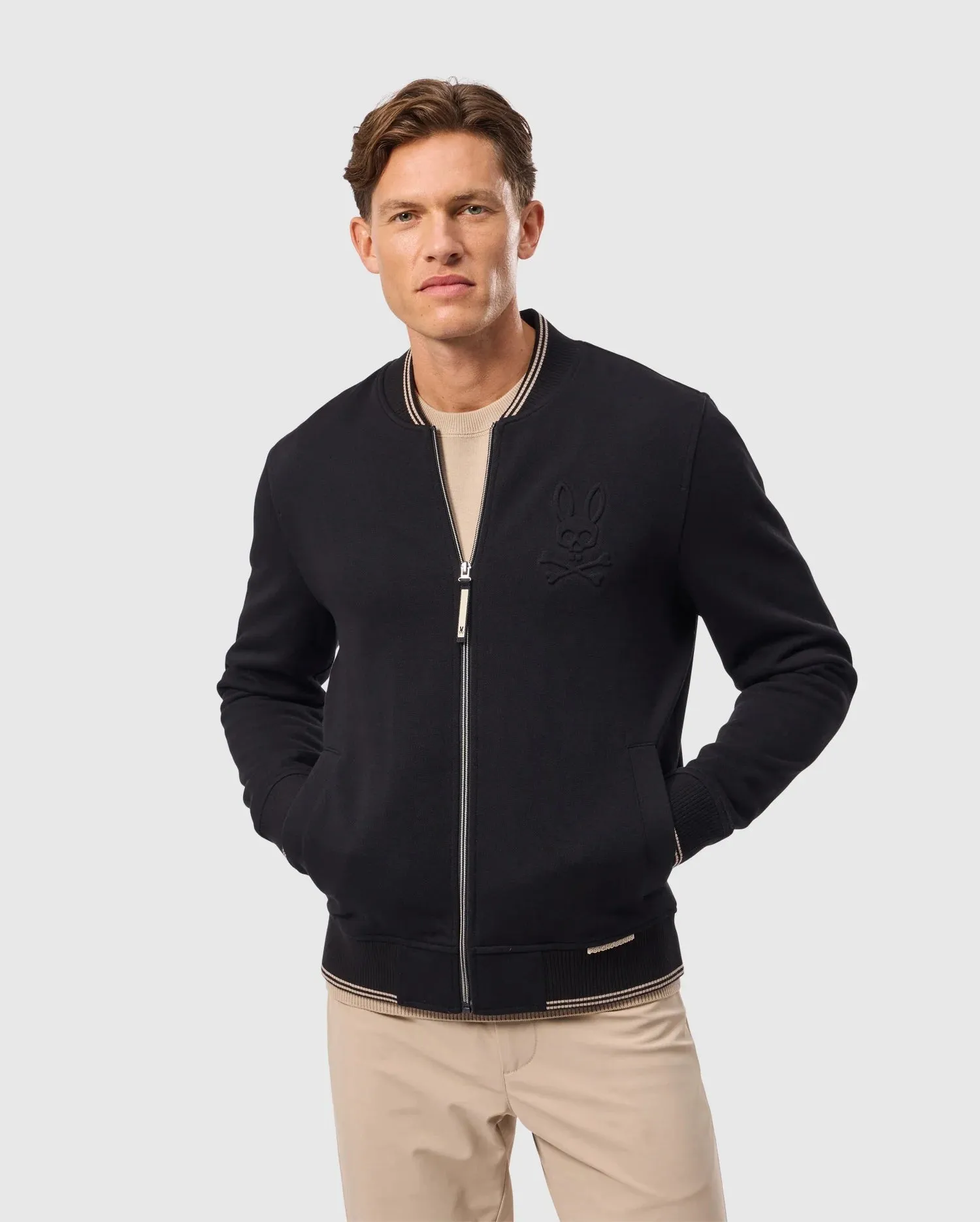 MENS BRENT PIQUE KNIT BOMBER JACKET - B6J743D200