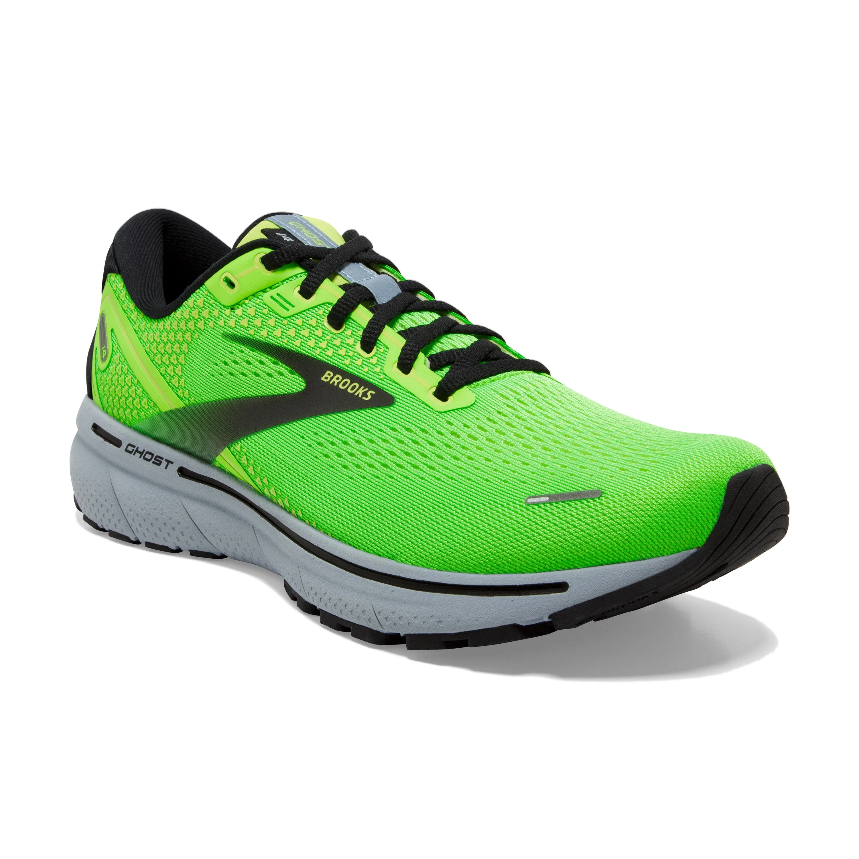 Men's Brooks Ghost 14 Color: Green Gecko/Blue/Black