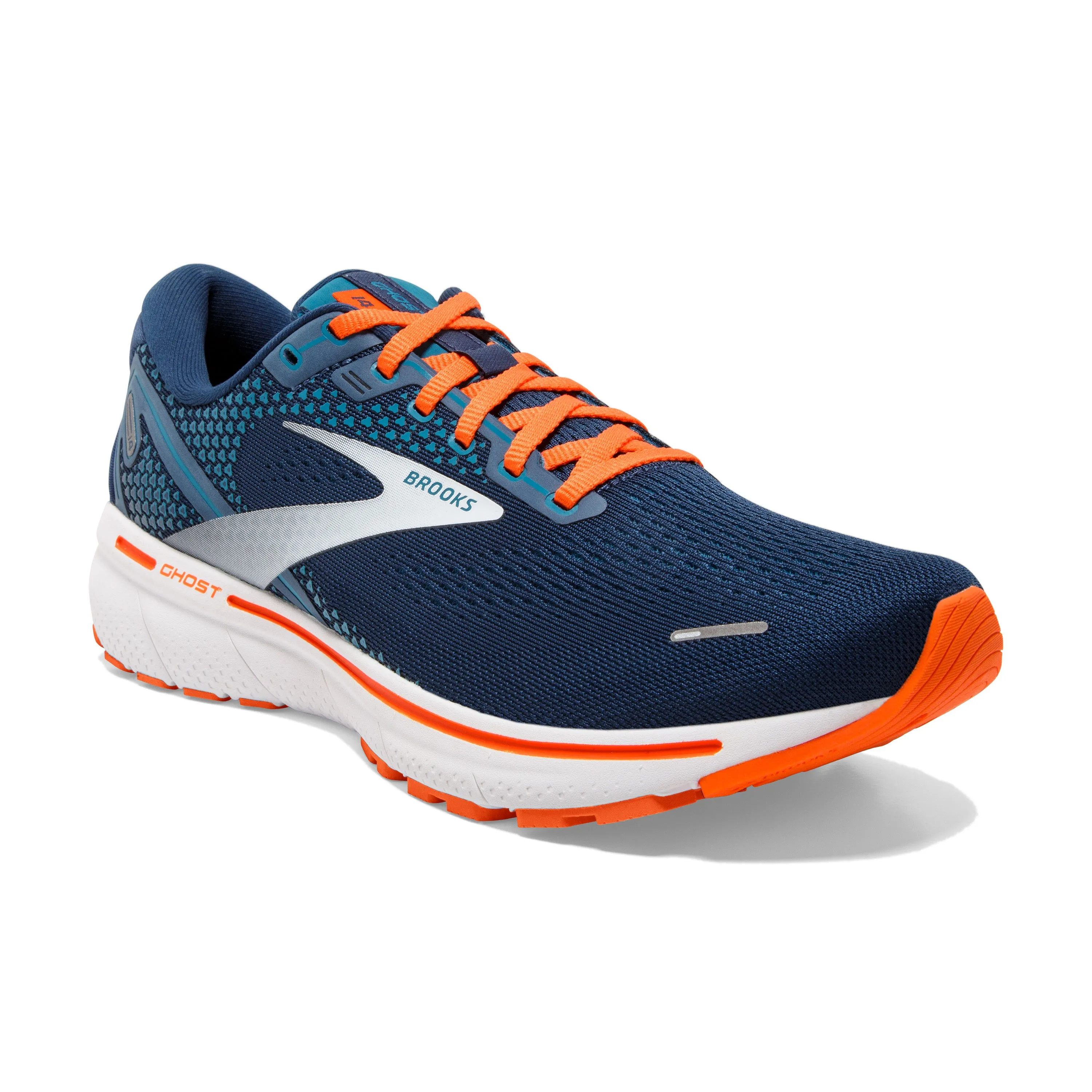 Men's Brooks Ghost 14 Color: Titan/Teal/Flame