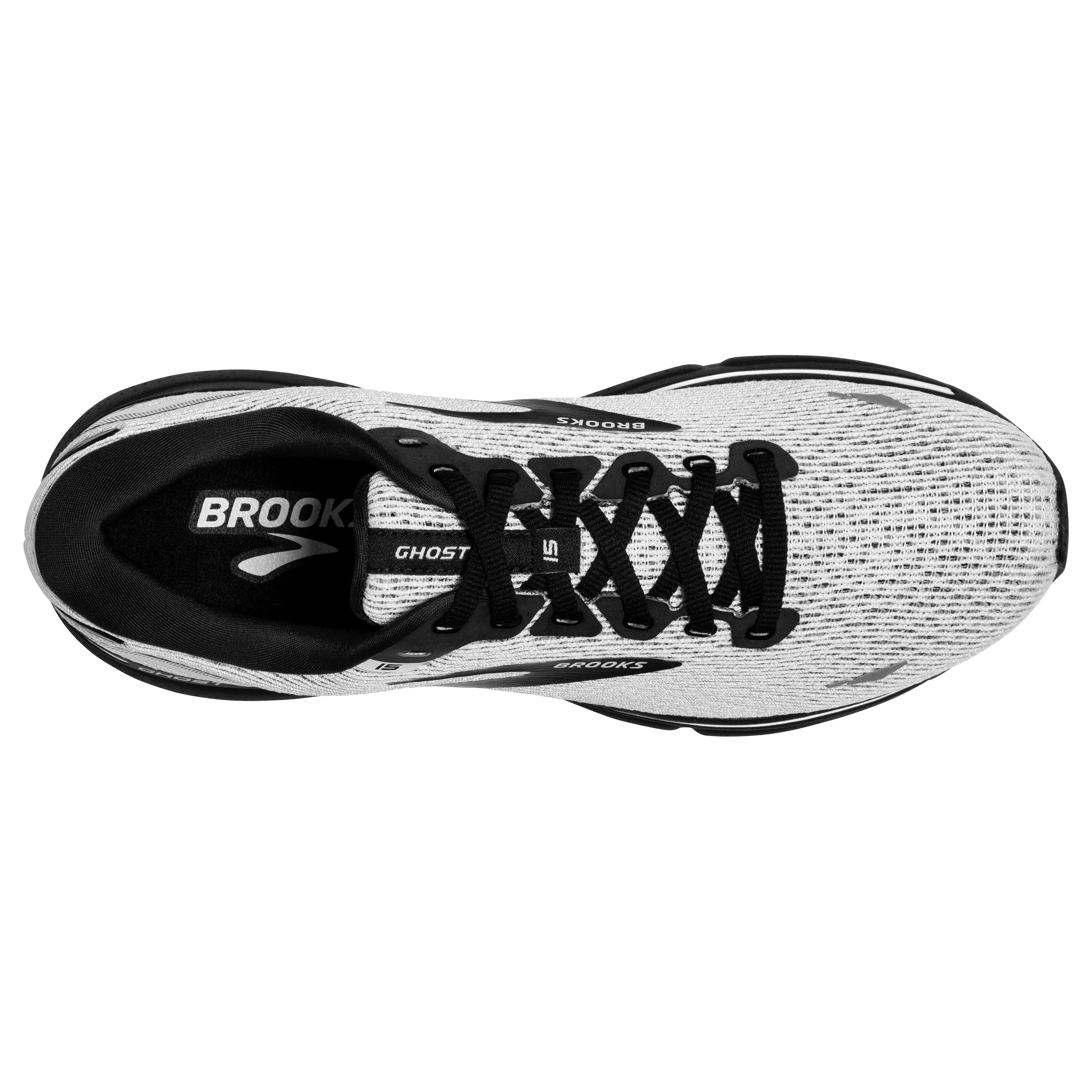 Men's Brooks Ghost 15 1103931D121 Color: White / Black