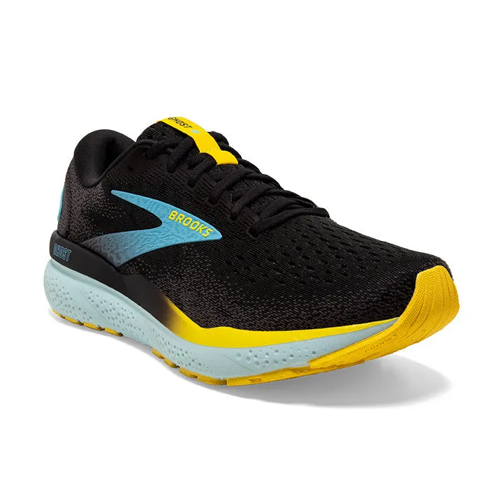 Men's Brooks Ghost 16 1104181D029 Color:  Black/Forged Iron/Blue