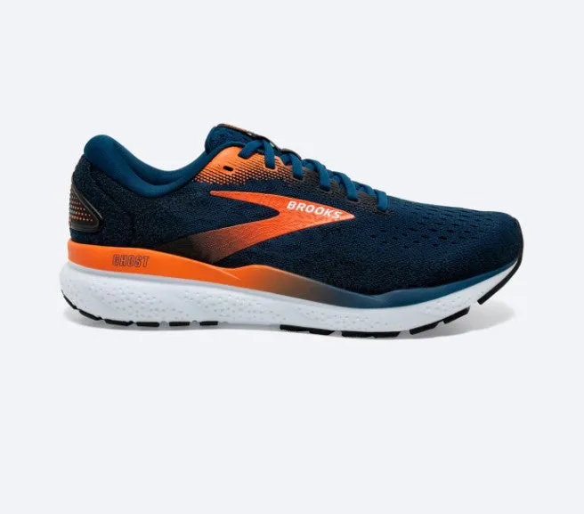 Men's Brooks Ghost 16 1104181D474 Color: Blue Opal/ Nasturtium