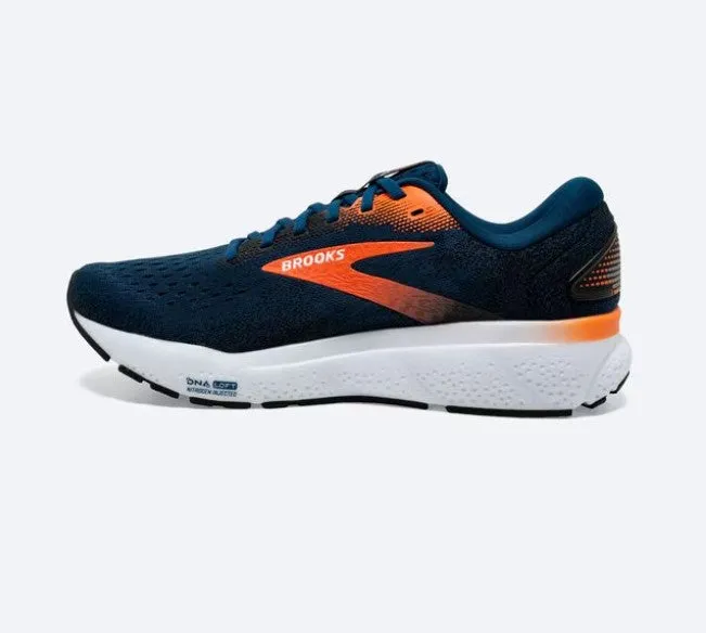 Men's Brooks Ghost 16 1104181D474 Color: Blue Opal/ Nasturtium