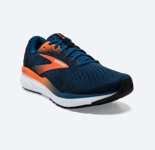 Men's Brooks Ghost 16 1104181D474 Color: Blue Opal/ Nasturtium