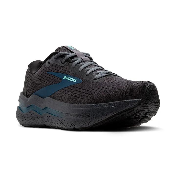 MEN'S BROOKS GHOST MAX 2 1104311D081 COLOR: EBONY/COCKATOO/BLUE SAPPHIRE