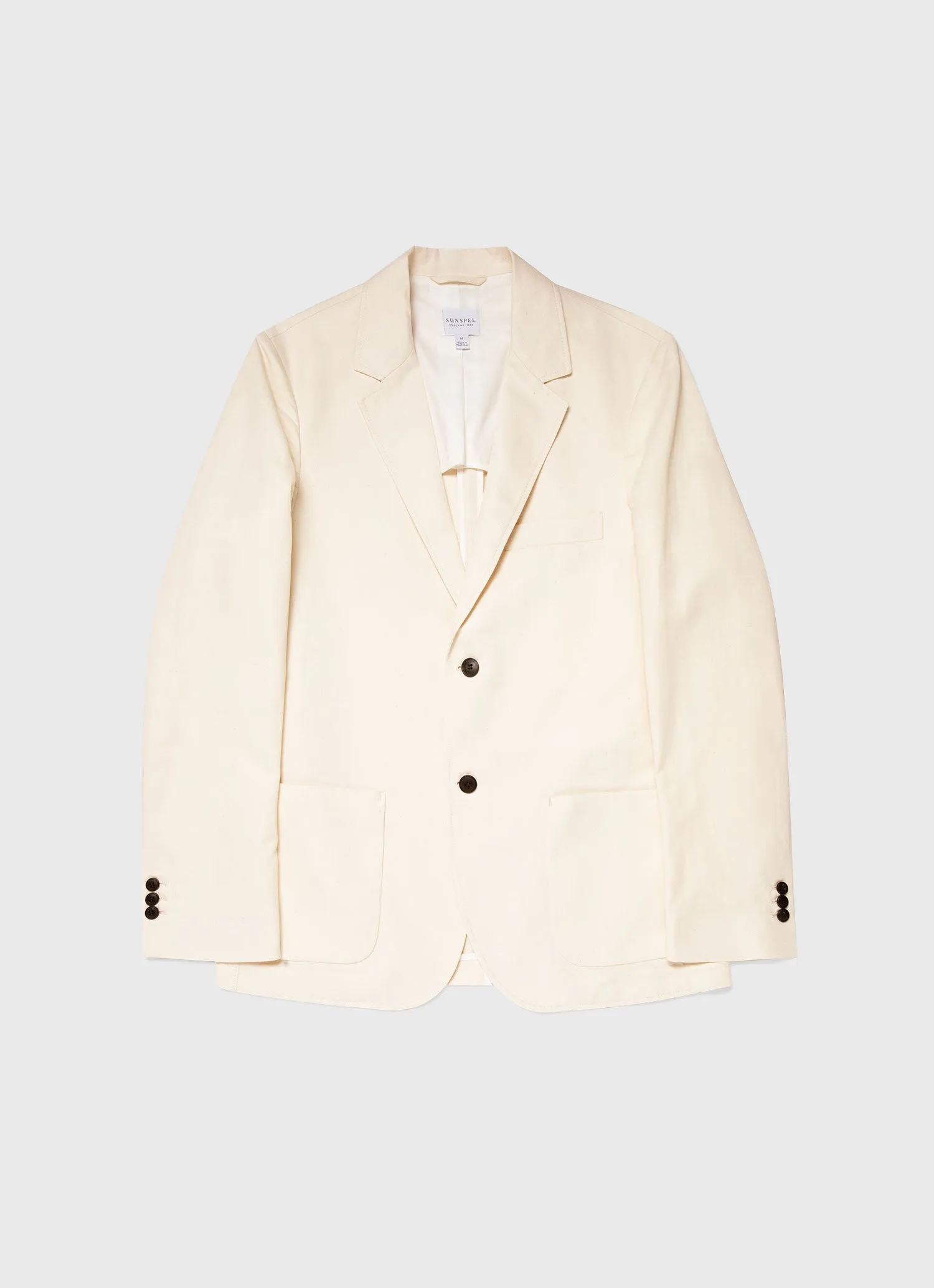 Men's Cotton Linen Unstructured Blazer in Undyed