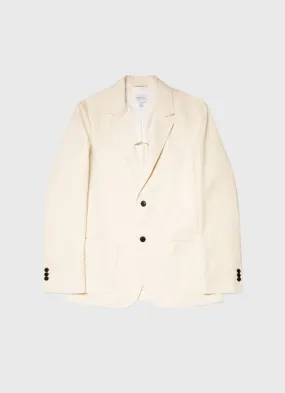 Men's Cotton Linen Unstructured Blazer in Undyed