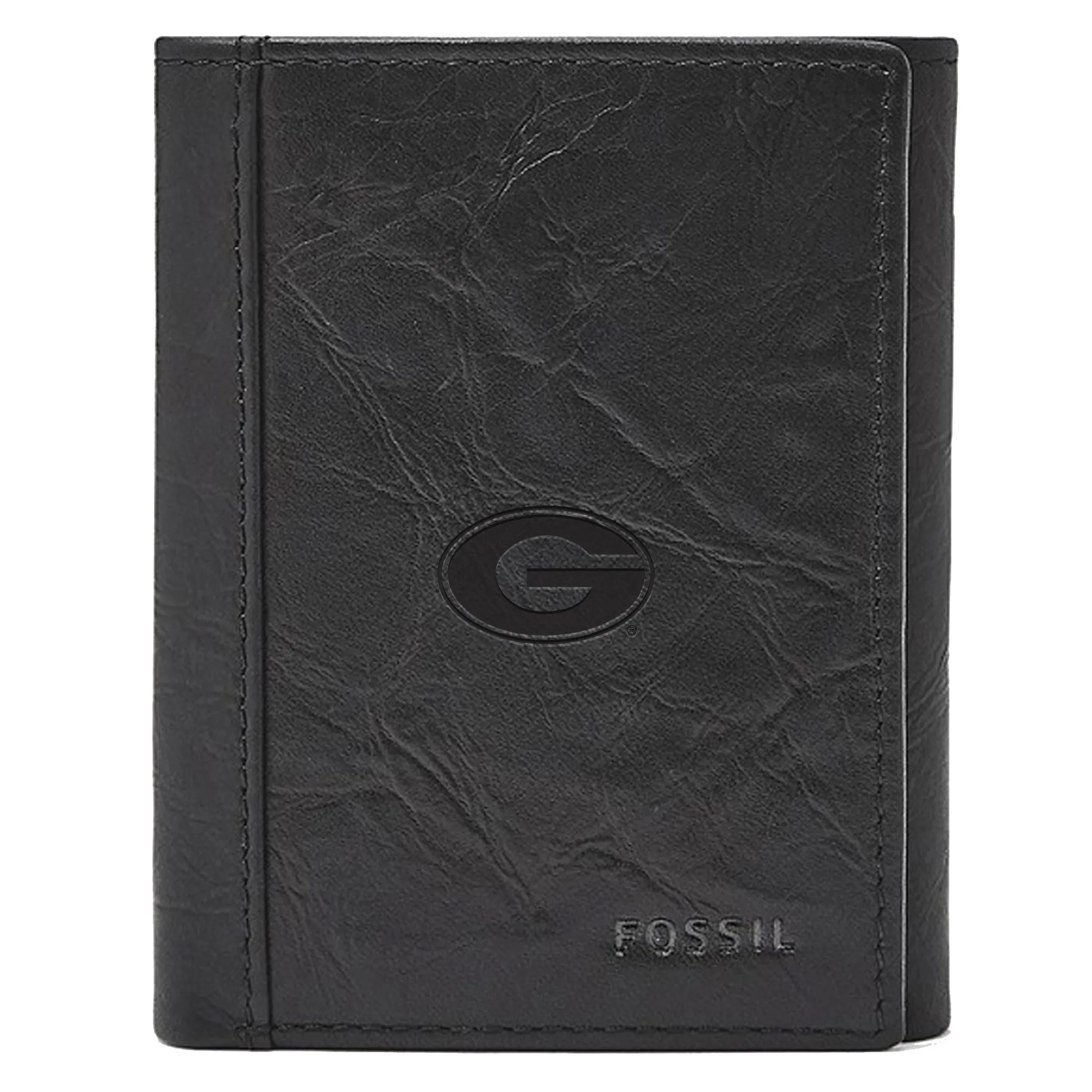 Men's Fossil  Black Georgia Bulldogs Neel Extra Capacity Trifold Wallet