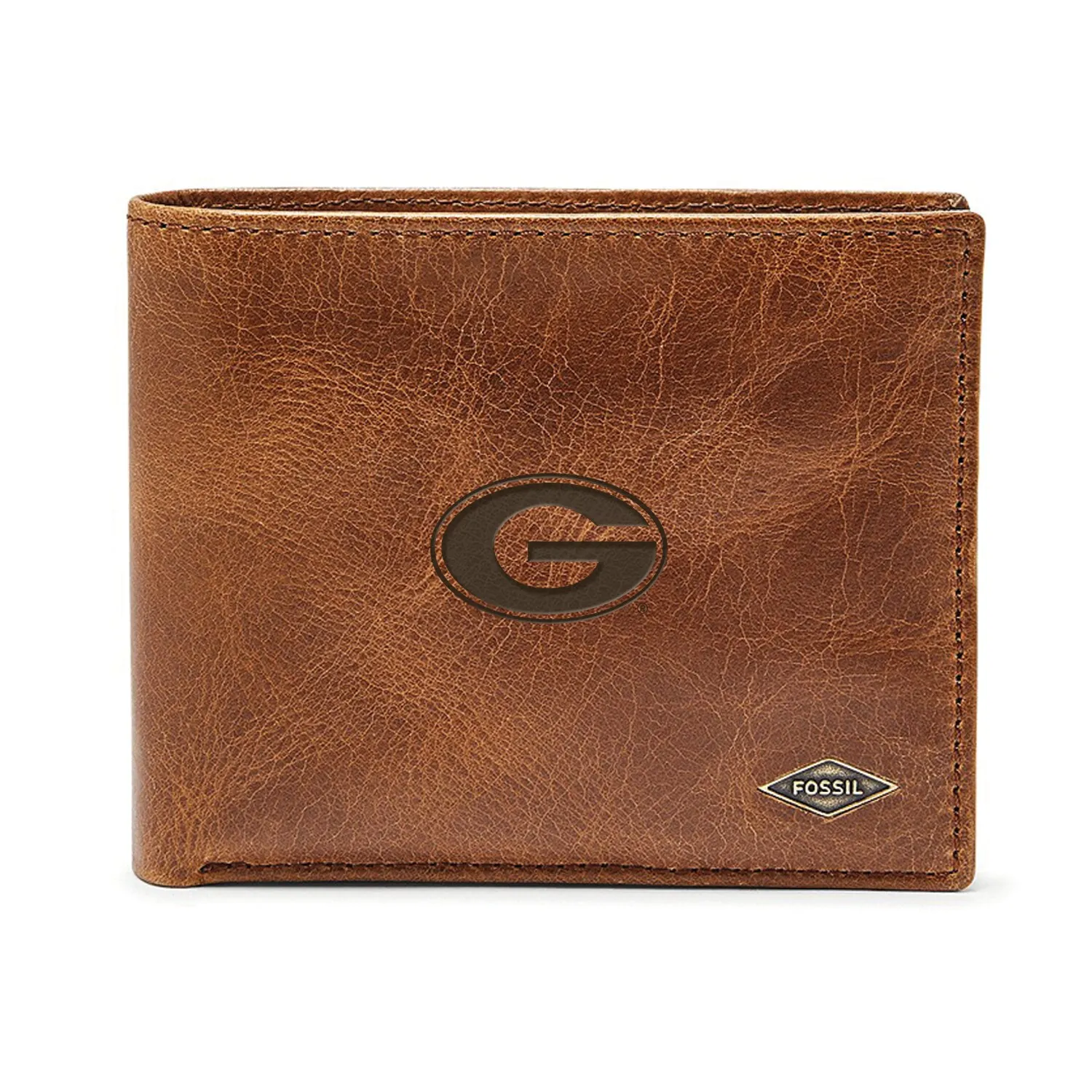 Men's Fossil Brown Georgia Bulldogs Ryan RFID Passcase