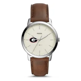 Men's Fossil Georgia Bulldogs The Minimalist Leather Watch