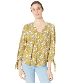 MICHAEL Michael Kors Paisley Seersucker Tie Sleeve Top Women's