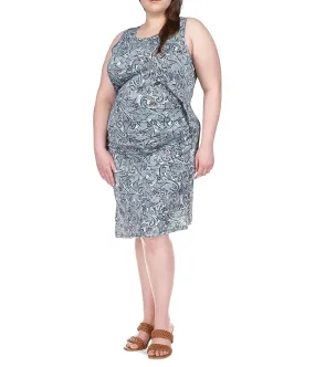 MICHAEL Michael Kors Plus Size Paisley Crew Neck Drape Dress Women's