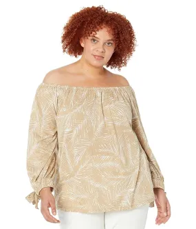 MICHAEL Michael Kors Plus Size Palm Tie Sleeve Peasant Top Women's