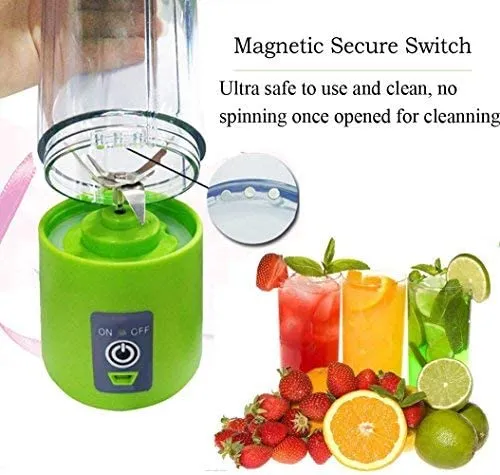 Mini Portable USB Handheld Rechargeable Electric Fruit Juicer Portable Juicer Blender - 6 Blades in 3D