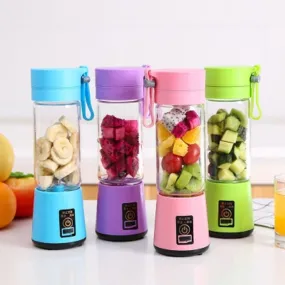 Mini Portable USB Handheld Rechargeable Electric Fruit Juicer Portable Juicer Blender - 6 Blades in 3D