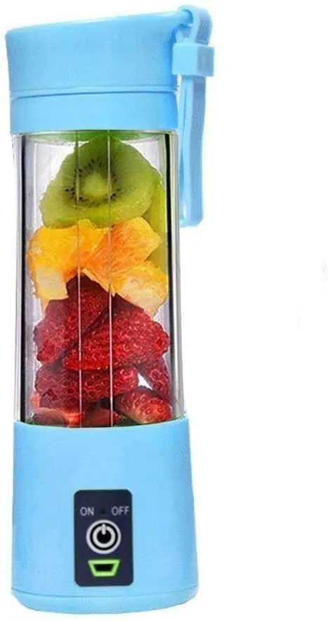 Mini Portable USB Handheld Rechargeable Electric Fruit Juicer Portable Juicer Blender - 6 Blades in 3D