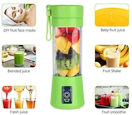 Mini Portable USB Handheld Rechargeable Electric Fruit Juicer Portable Juicer Blender - 6 Blades in 3D