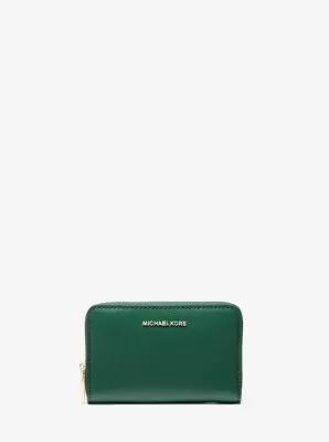 MK Jet Set Small Leather Wallet - Green - Michael Kors