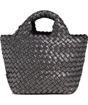 Naghedi St. Barths Petit Metallic Tote Titanium One Size