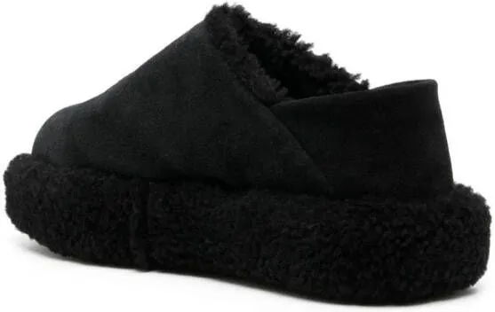 Natasha Zinko Monster shearling convertible slides Black