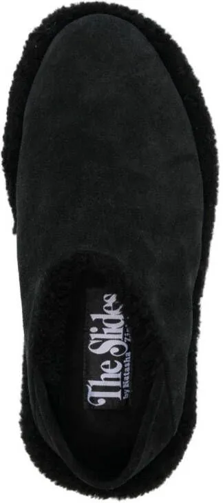 Natasha Zinko Monster shearling convertible slides Black