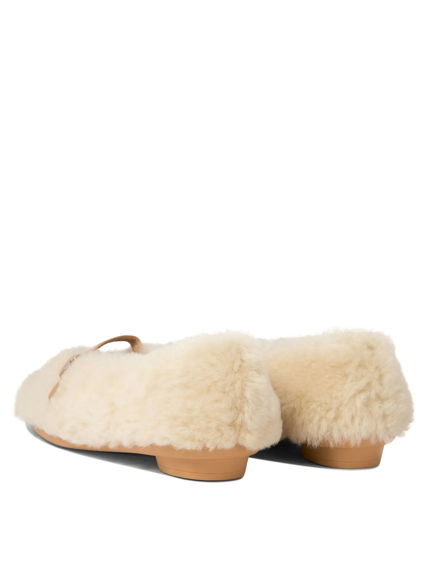 Noella Fur Ballerinas Beige