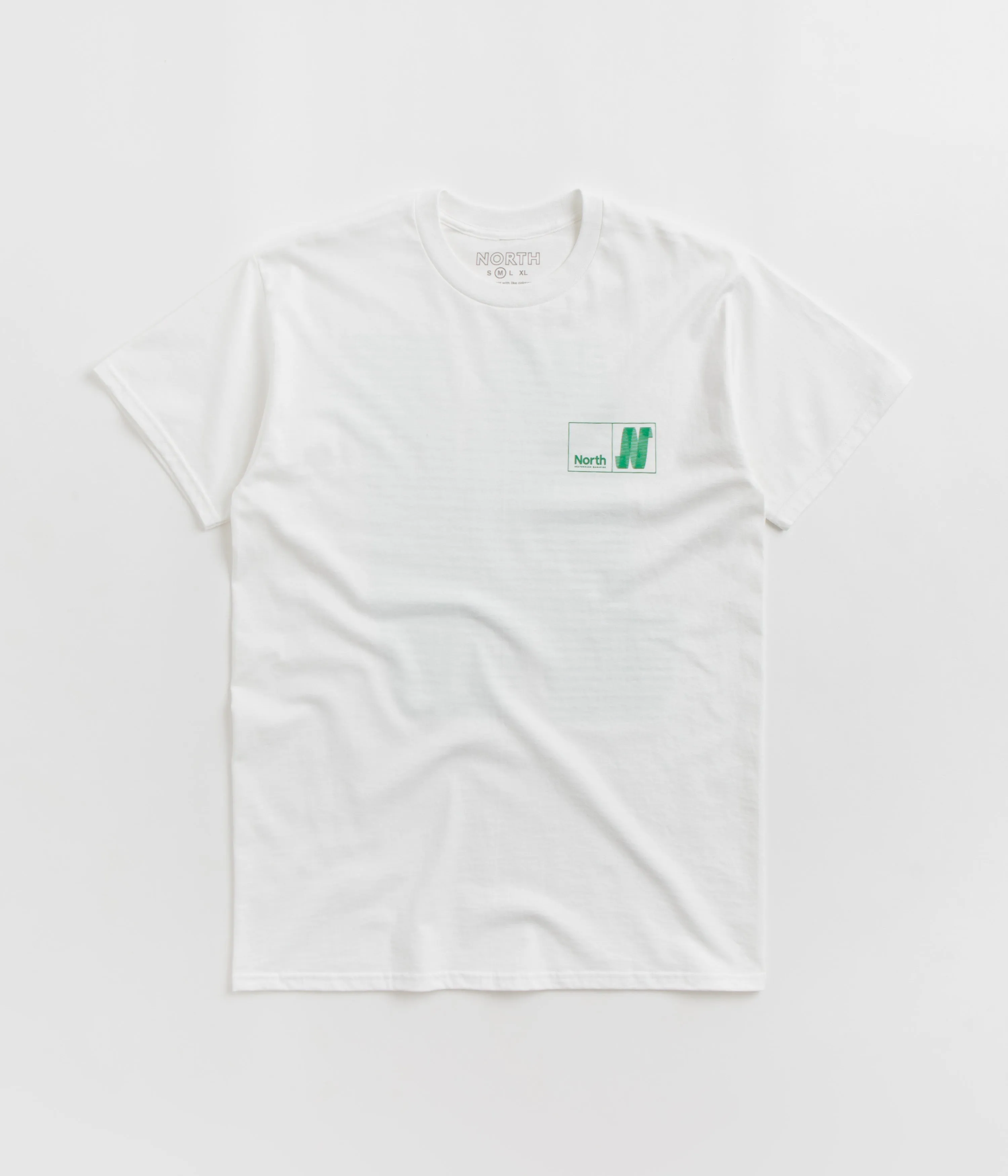 North N Logo T-Shirt - White / Green / White