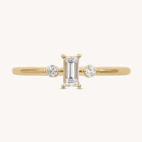 North South Baguette Trio Ring