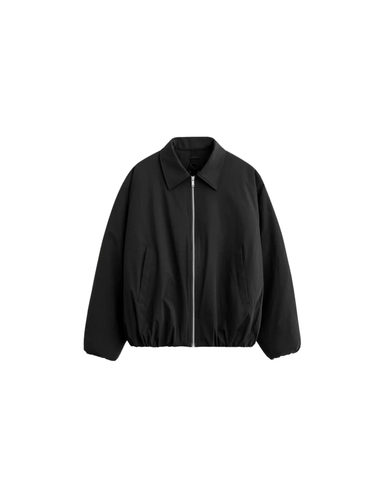 Oversized Cropped Bomber - Black