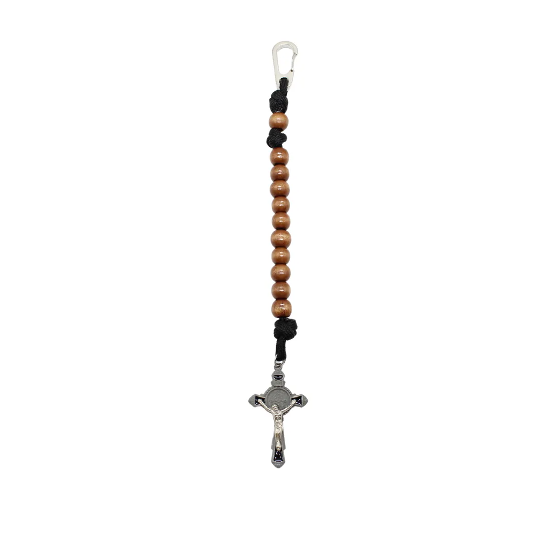 Paracord Wood Tenner Rosary - One Decade