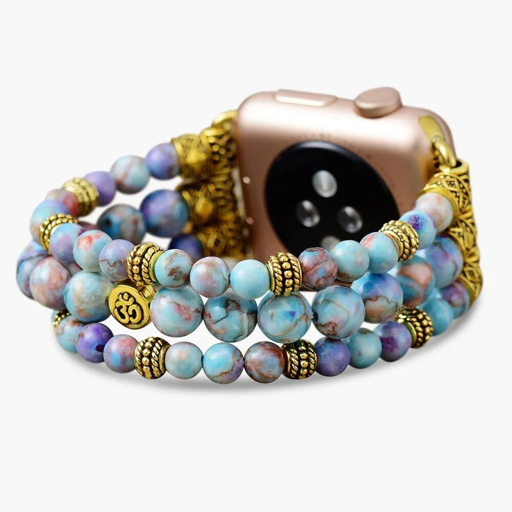 Peaceful Jasper Stretch Apple Watch Strap