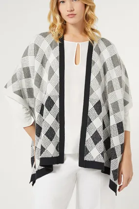 Persona (by Marina Rinaldi) FIBBIA GREY JACQUARD PIQUÃ‰ CAPE