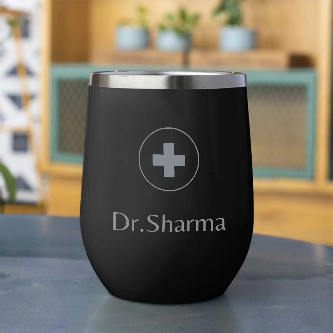 Personalized Stainless Steel Travel Coffee Flask Mug With Lid Gift for Doctor