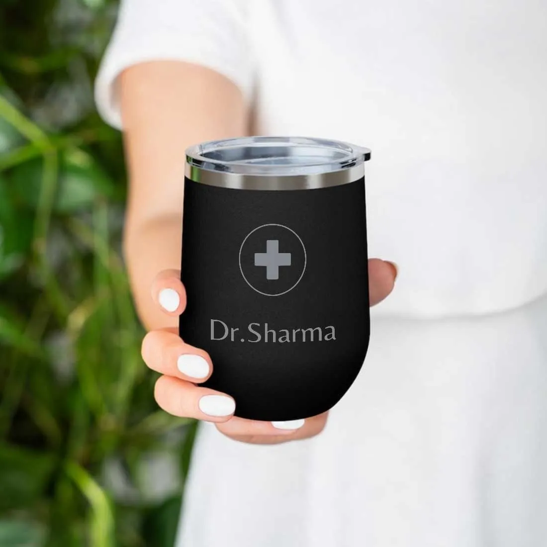 Personalized Stainless Steel Travel Coffee Flask Mug With Lid Gift for Doctor