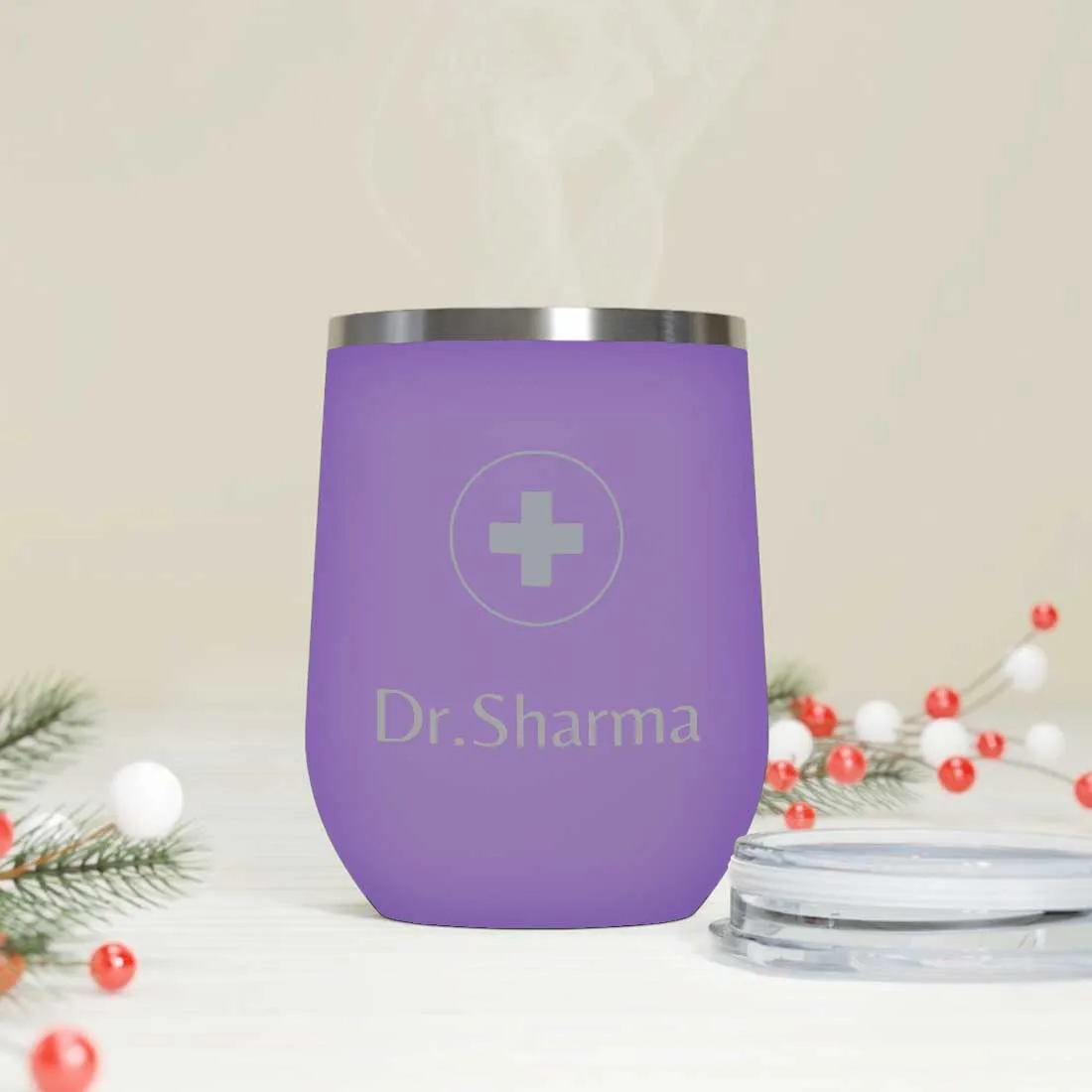 Personalized Stainless Steel Travel Coffee Flask Mug With Lid Gift for Doctor