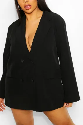 Plus Woven Oversized Pocket Blazer Dress