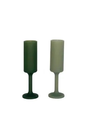 Porter Green - Seff - Unbreakable Champagne Flutes - Sage / Olive