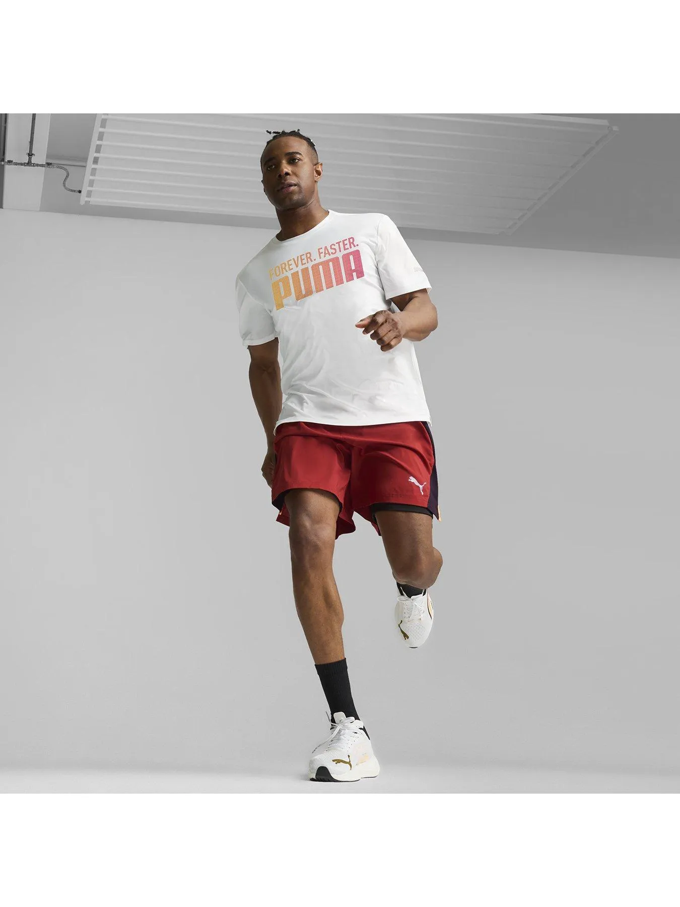 Puma Mens Running Favorties Forever Faster Tee - White