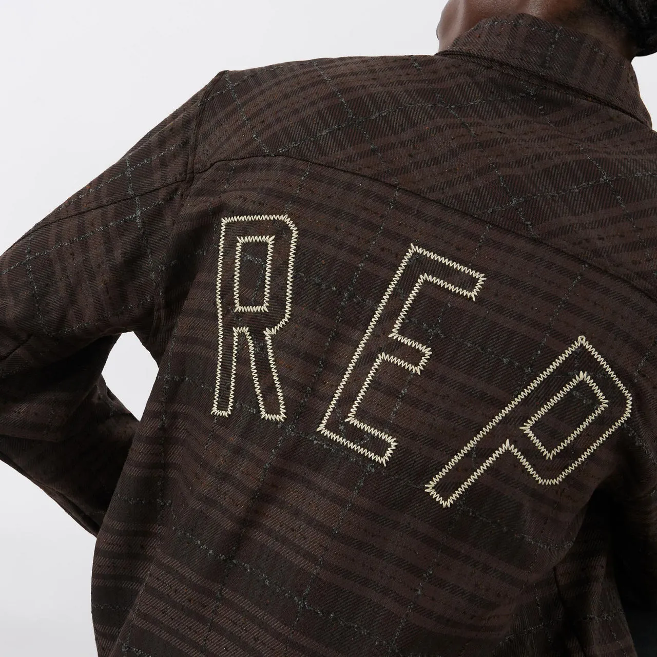 REPRESENT Logo Checked Flannel Shirt - Coffee