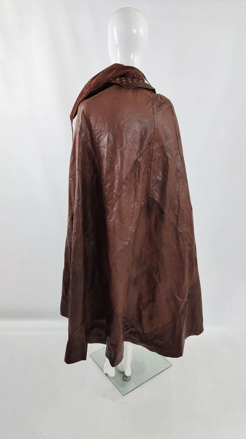 Roberto Cavalli Brown Suede Full Length Cape, 1970s