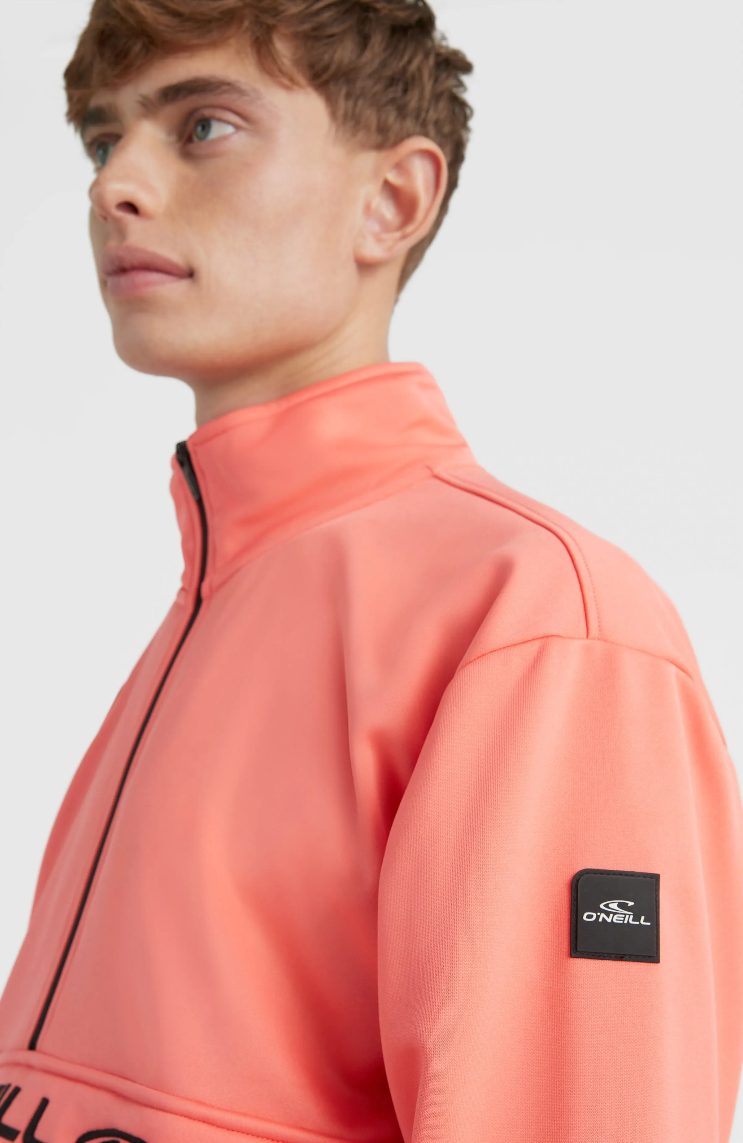 Rutile Solid Half Zip Anorak | Georgia Peach