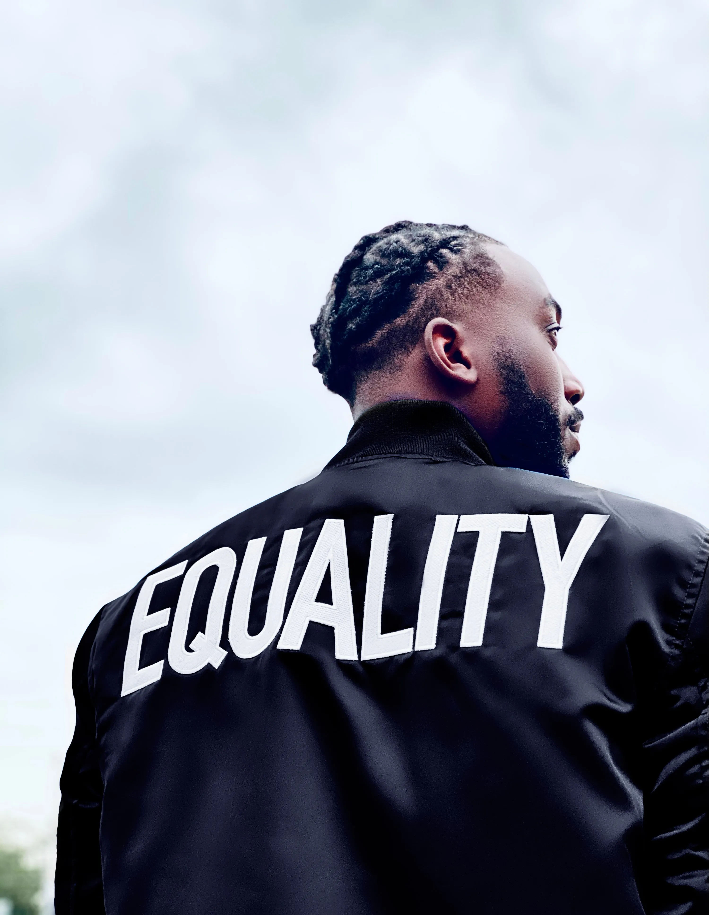 SATIN EQUALITY BOMBER JACKET